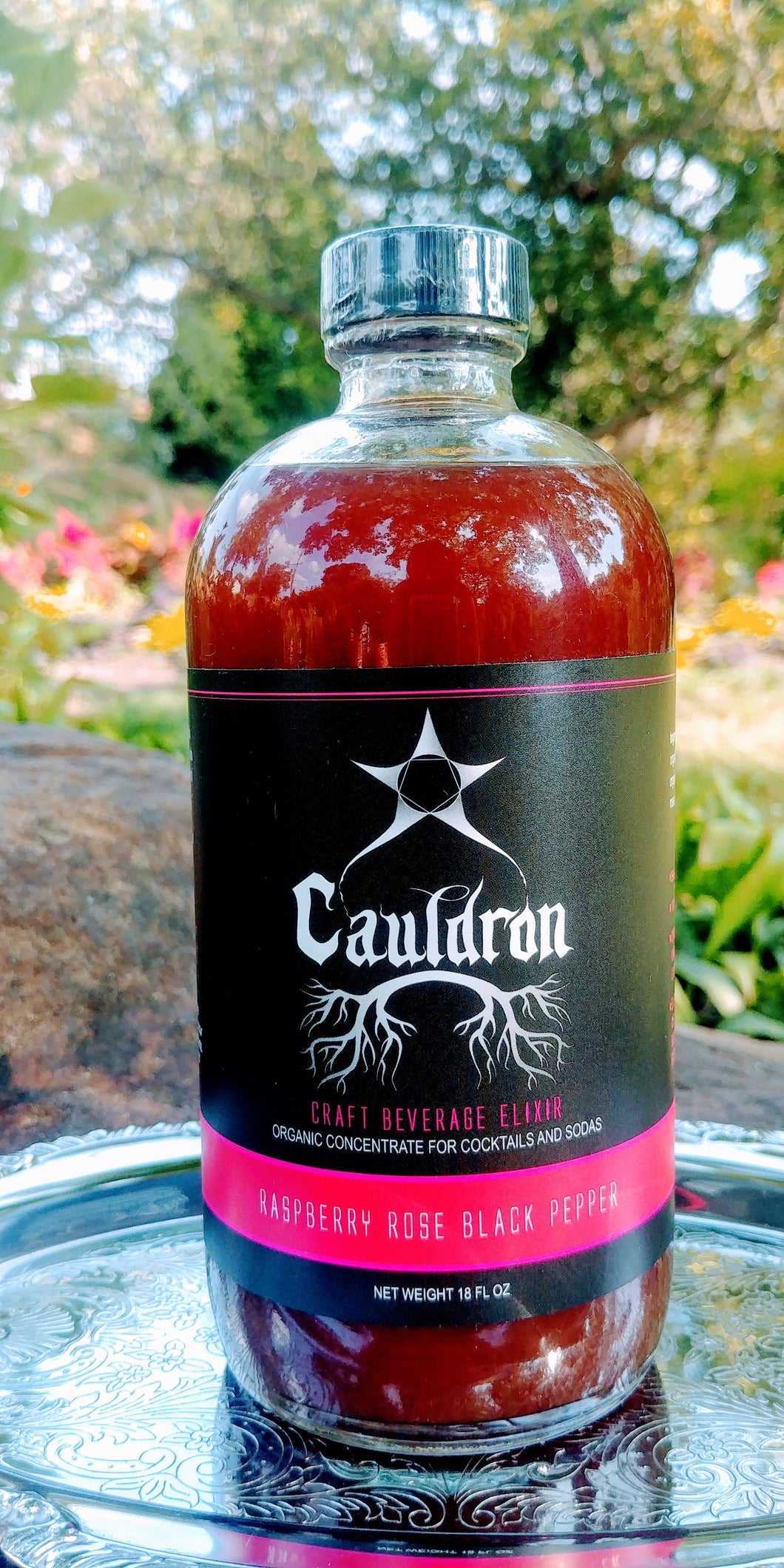 Cauldron RASPBERRY ROSE BLACK PEPPER ELIXIR - Craft Vinegar Shrub 8 oz